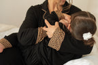 Matching Leopard bamboo pyjama sets for mum and baby by Nuvea